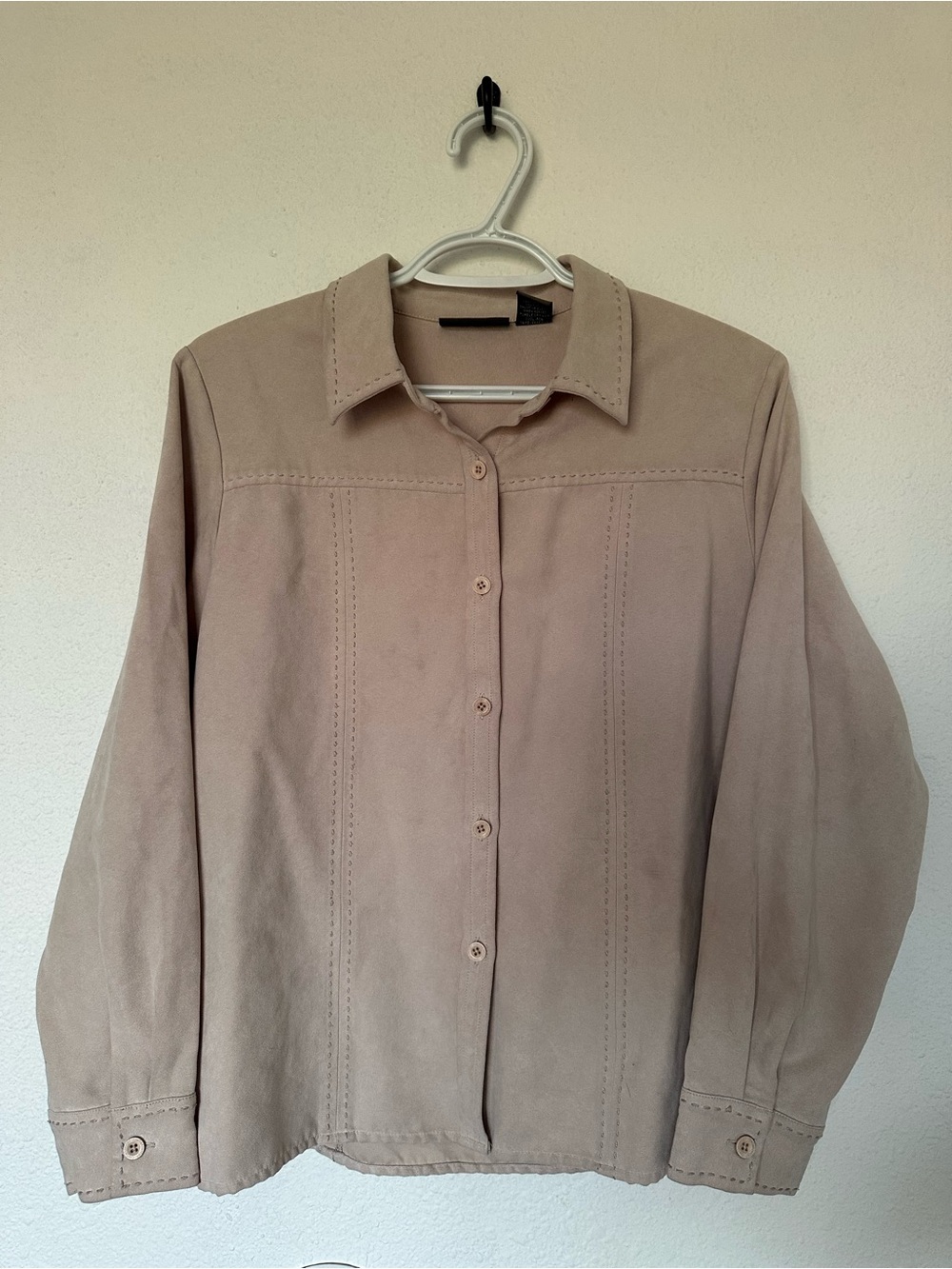 Relativity Casual Button-Down Shirt Jacket in Taupe